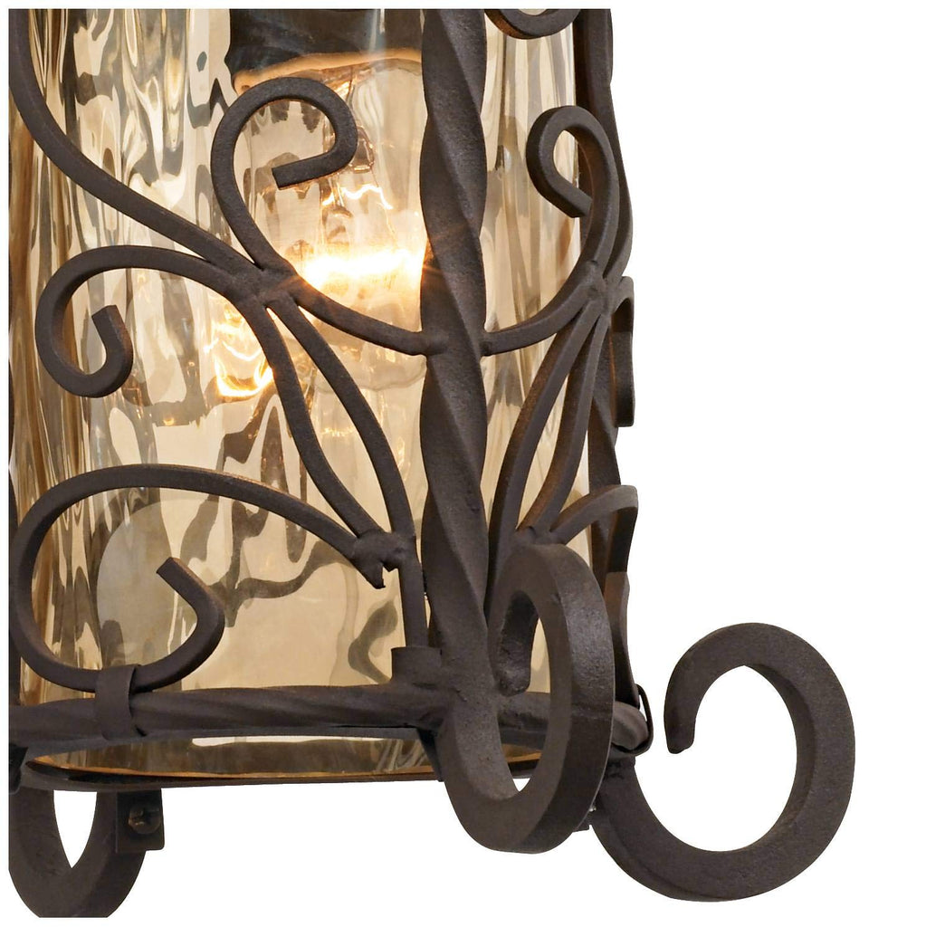 Casa Seville 13 1/4" High Iron Scroll Traditional Rustic Outdoor Wall Light