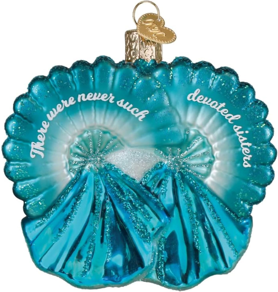 Sisters Sisters Glass Blown Ornament, Handcrafted Holiday Decoration, Family Collection