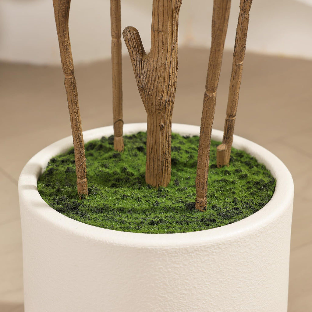 5Ft Artificial Eucalyptus Plant with White Planter