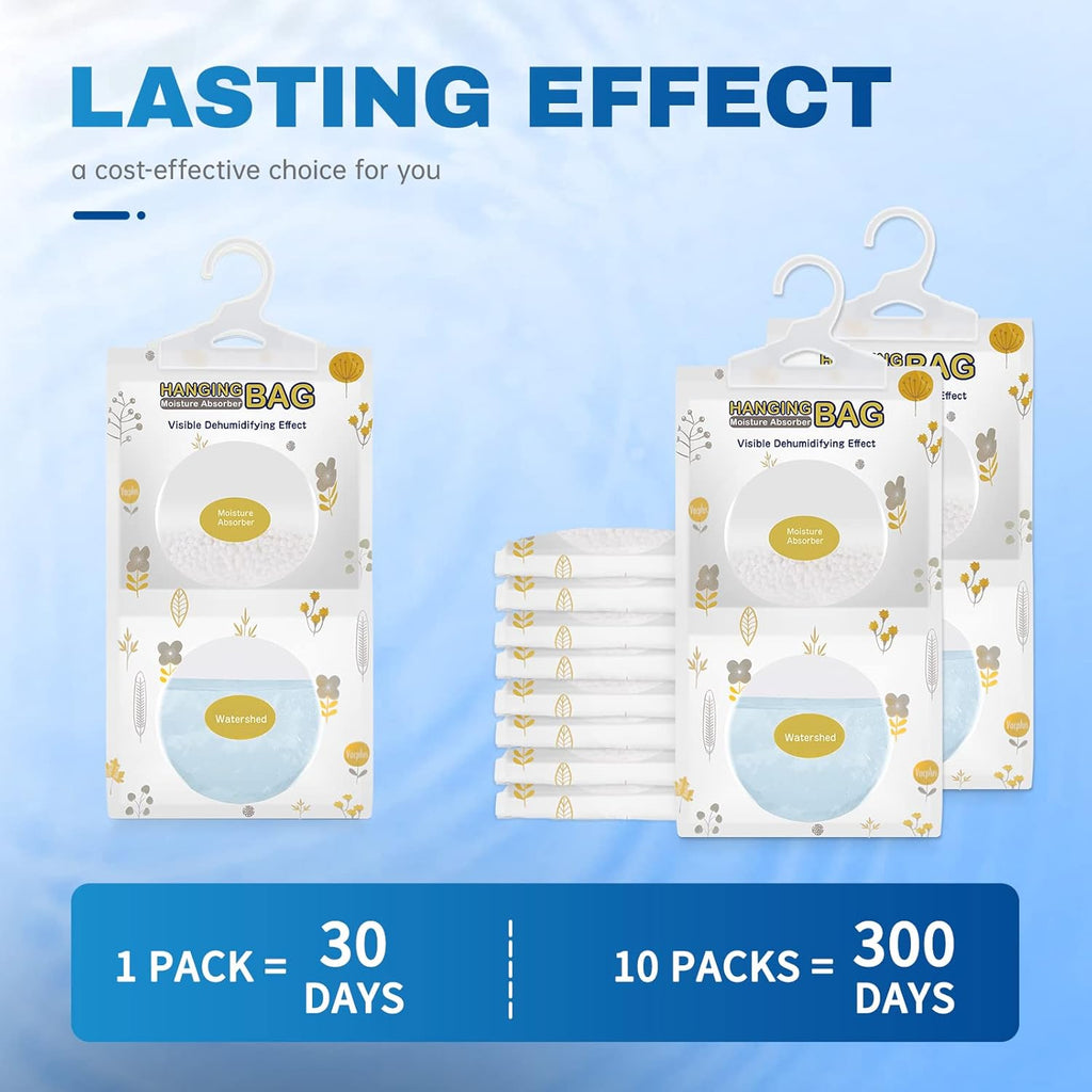 Moisture Absorbers Packets, Fragrance Free 5 Pack, Humidity Packs, Dessicant Packets, Hanging Closet Dehumidifier Bags
