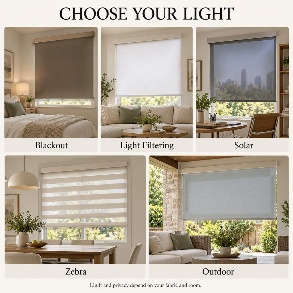 Motorized Blackout Roller Shades, Custom Size