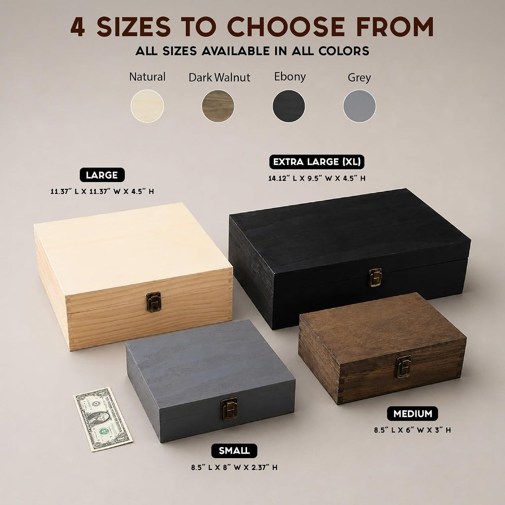 Personalized Wooden Keepsake Box, Custom Engraved Memory Box with Lid