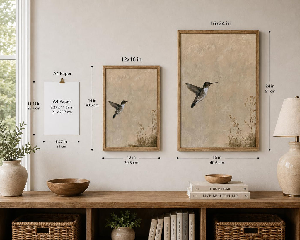 Hummingbird Wall Art Botanical Framed Prints Vintage Bird Pictures