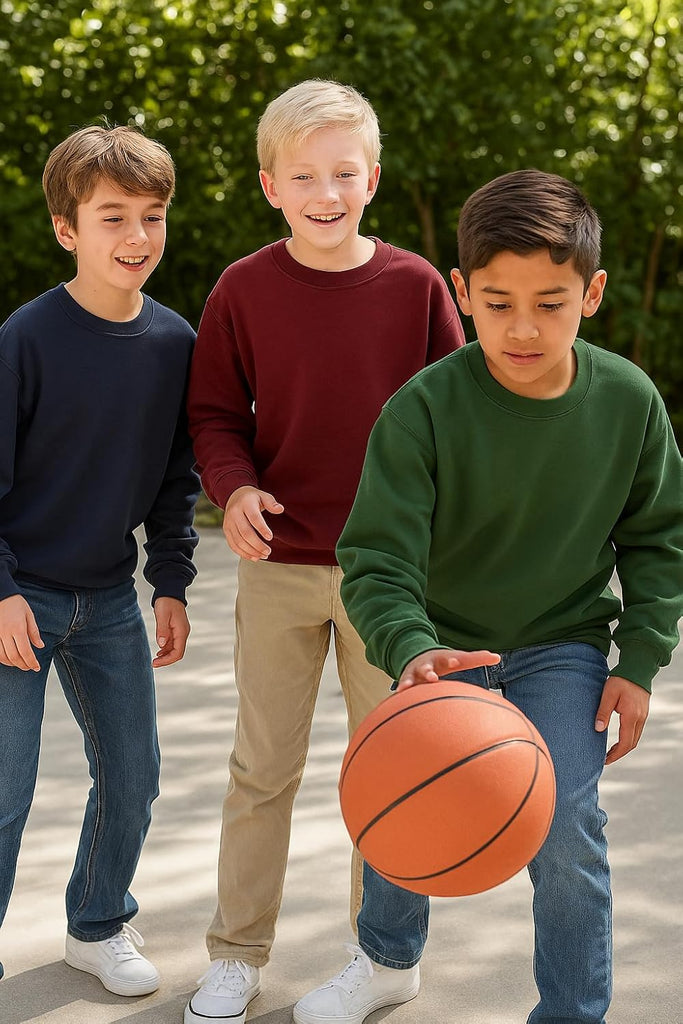 Boys' School Uniform Sweatshirt, Cotton Blend Crewneck Pullover