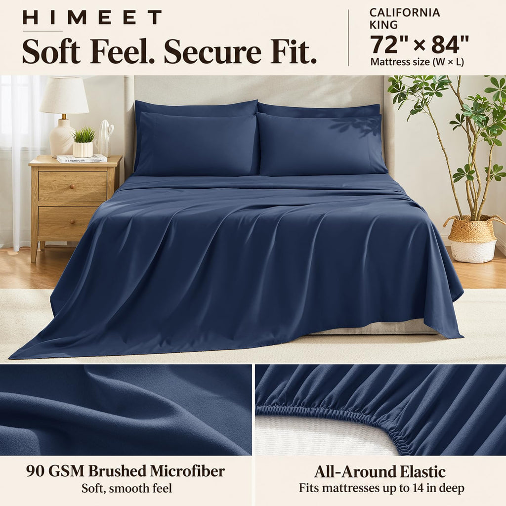 Comforter Set Navy, 7 Pieces Bed in a Bag