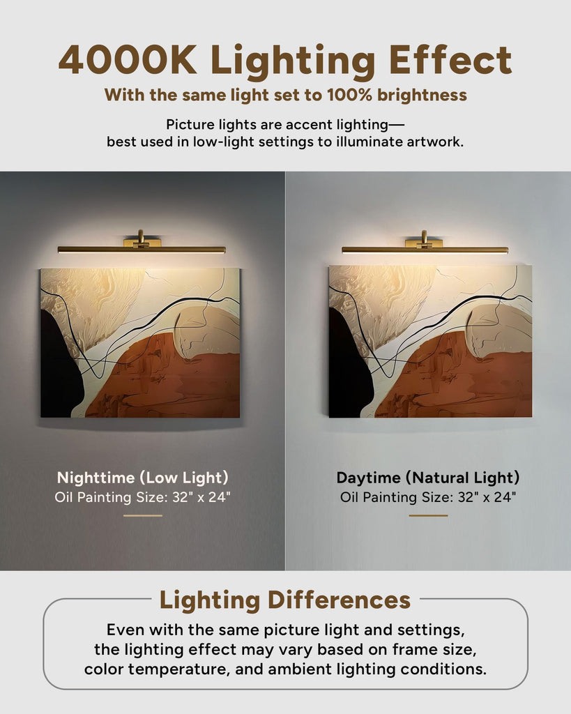 23.6" Gold Battery Picture Light for Wall Art