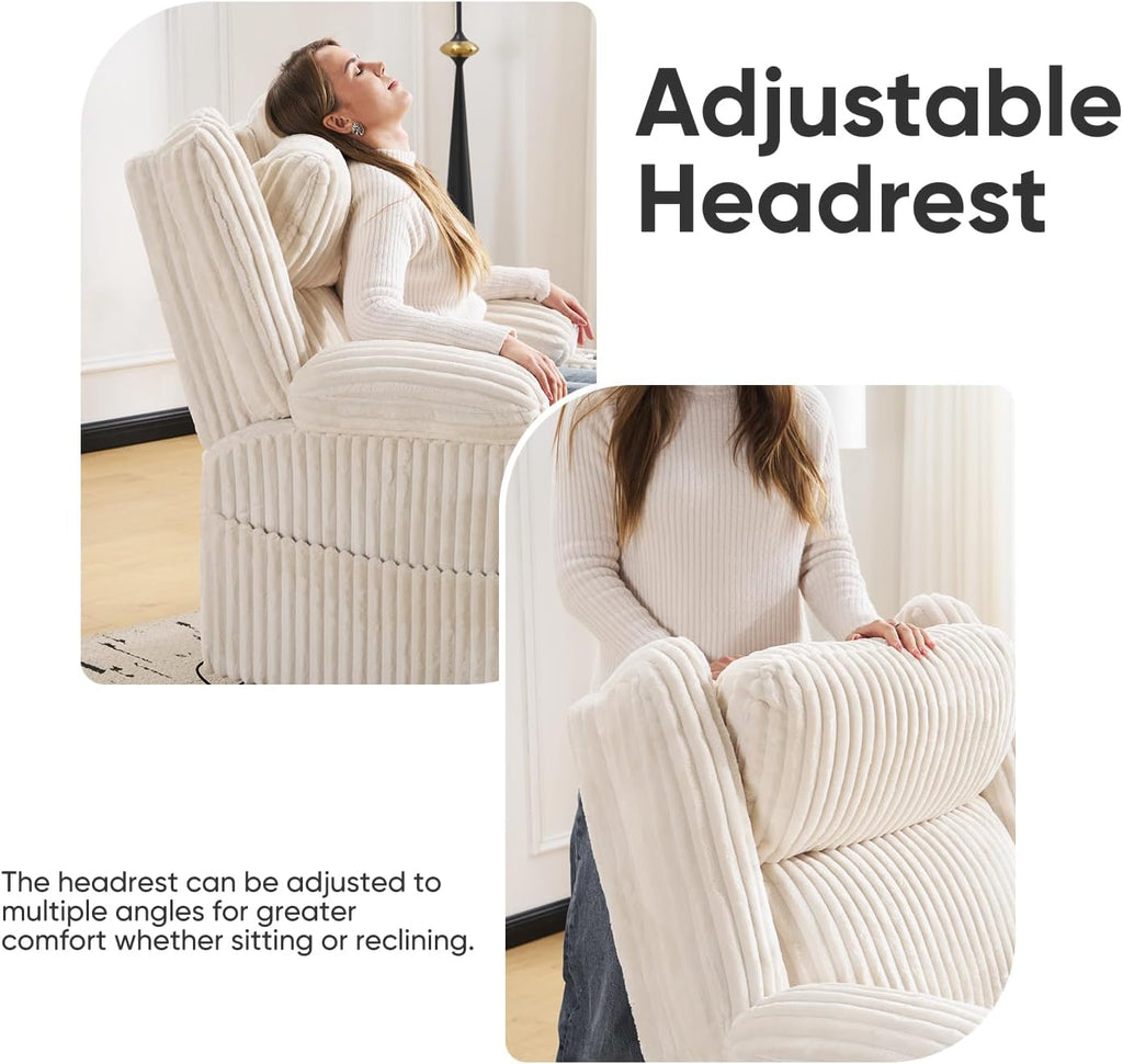 Oversized Power Recliner Chair with Massage and Heat, Swivel Rocker Recliner Chair for Adults with Arm Storage