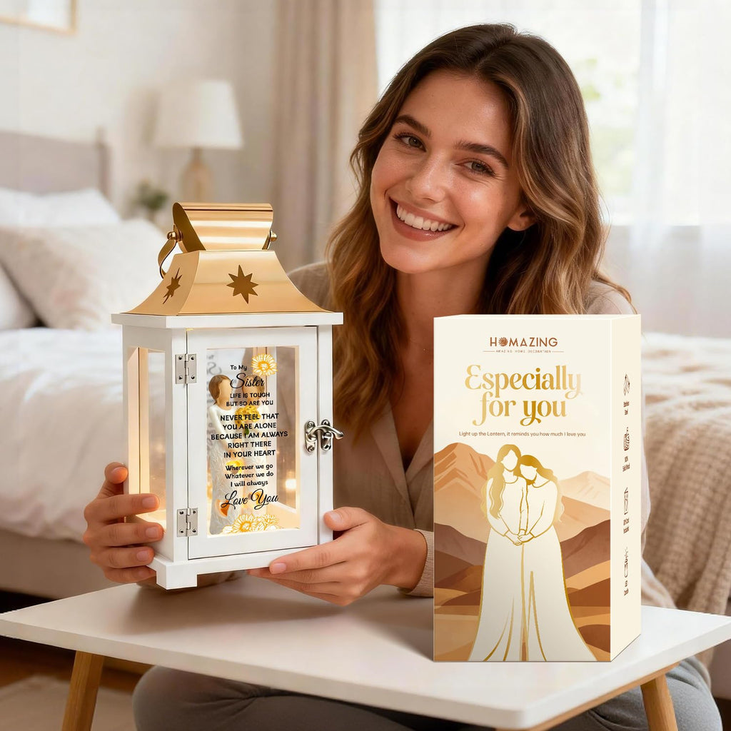 Sister Gifts Lantern - Unique Sister Gift Ideas for Mothers Day, Christmas, Thanksgiving
