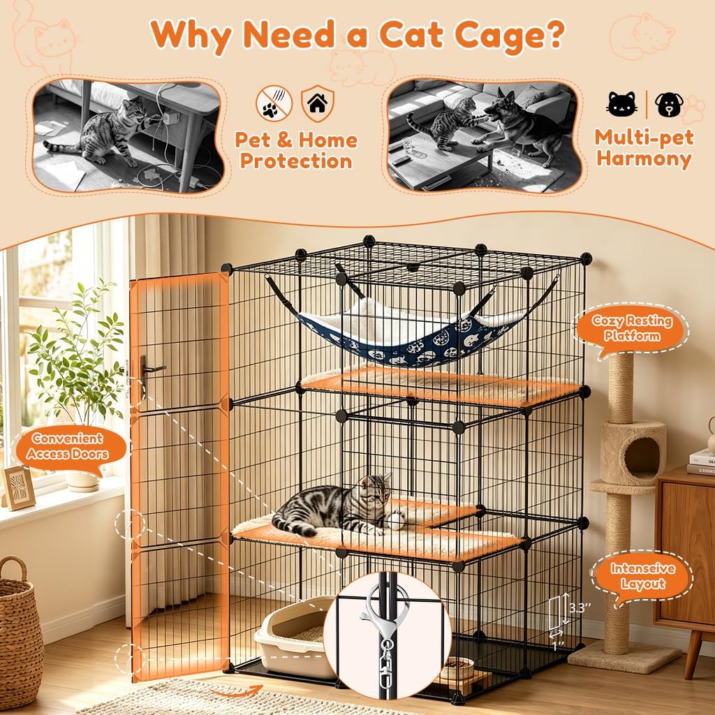 Cat Cage DIY Cat Enclosures Catio for Kitten (27"x 27"x 41")