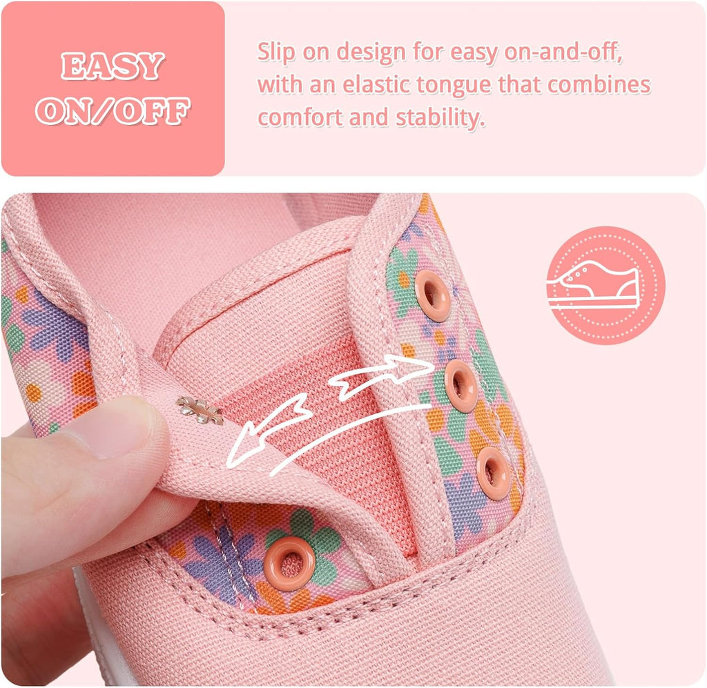 Toddler Slip on Shoes for Boys Girls Classic Walking Canvas School Sneaker Lightweight Little Kid Flat
