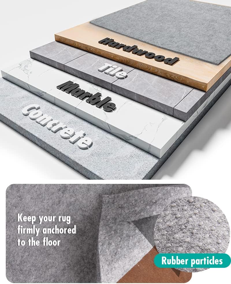 2x8 Non Slip Felt Rug Pad for Hardwood Floor, 1/4 Runner Rug Gripper - Set of 16