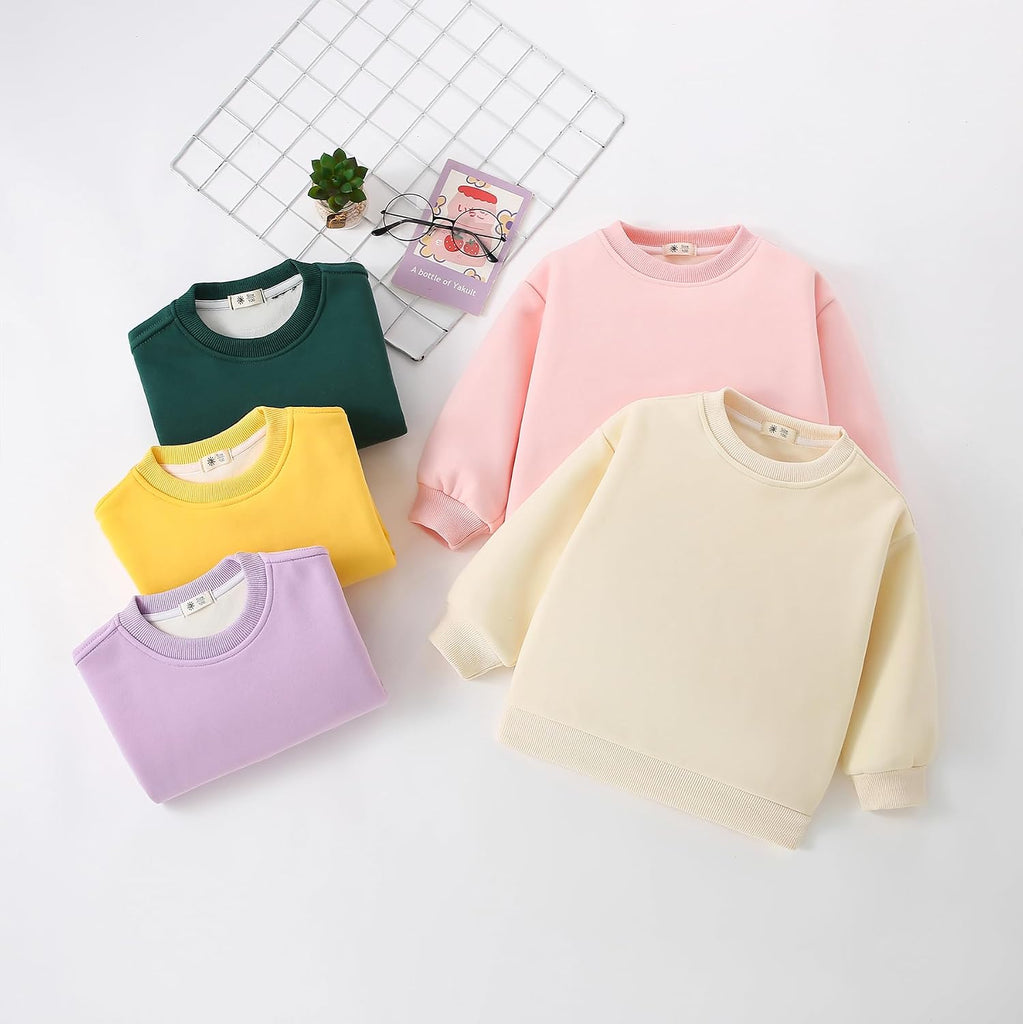 Toddler Sweatshirt Baby Boys Girls Crew Neck Fleece Pullover Shirts