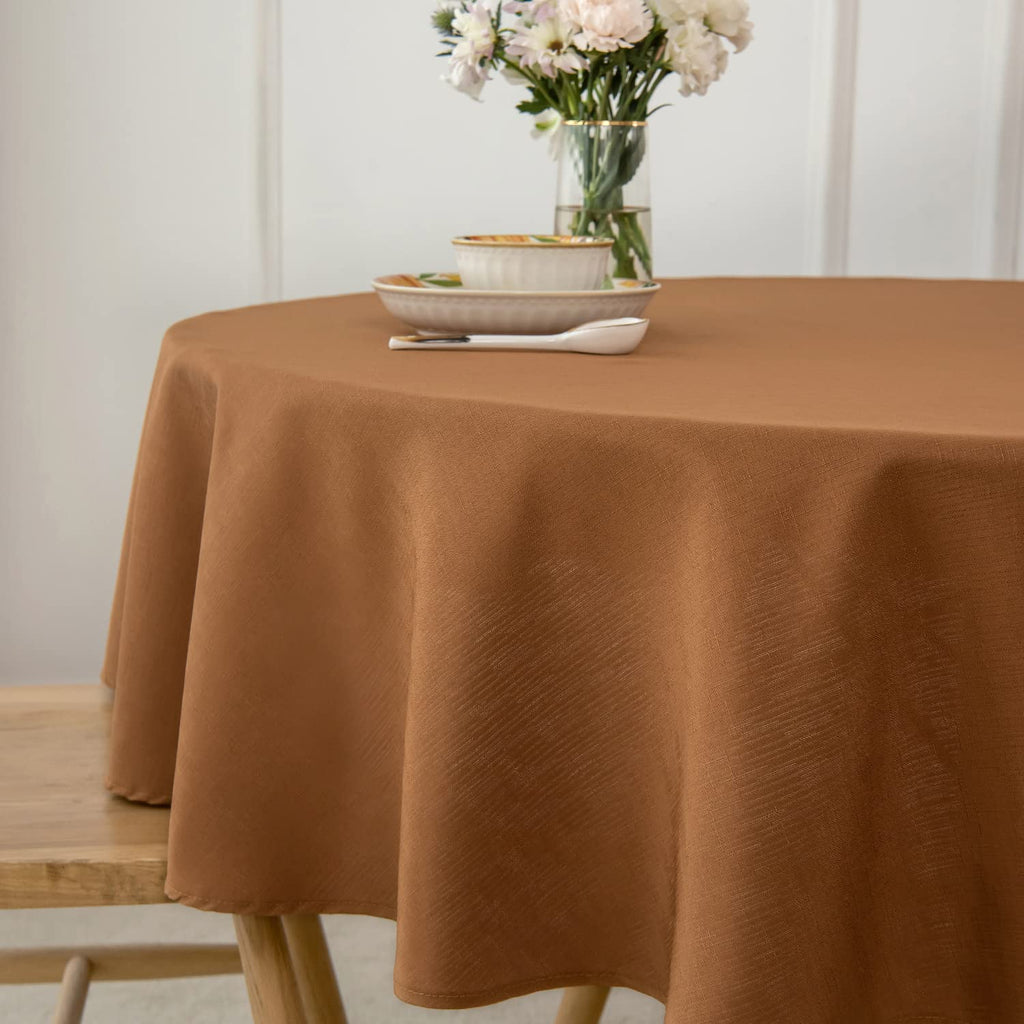 Fall Tablecloth Linen Looking Texture Stain Resistant Waterproof Anti-Shrink Spillproof Washable Soft Table Cloth