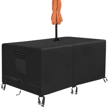 Rectangle Patio Table Cover with Umbrella Hole 108 Lx 82" W x 23.6" H