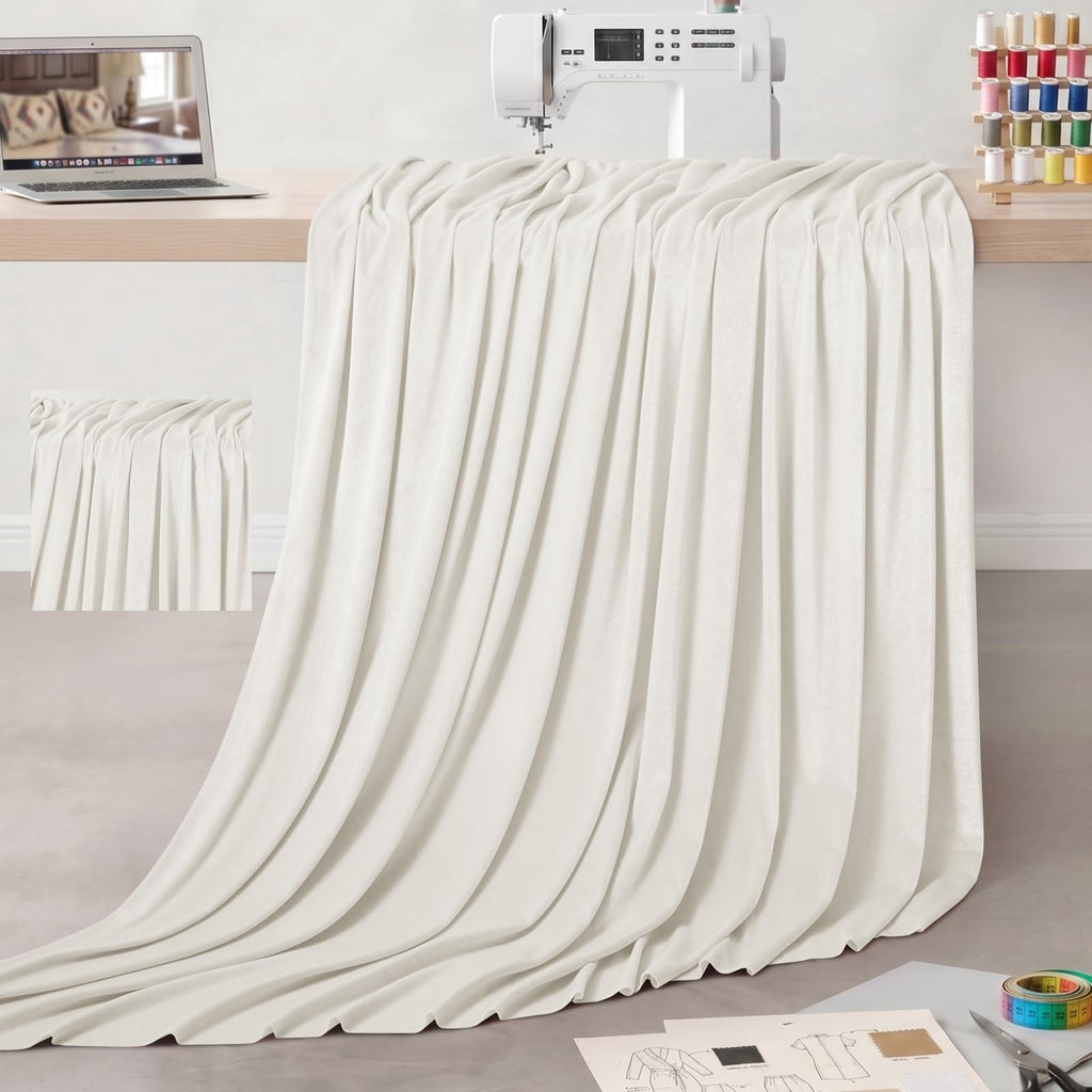 1 Yard Ivory White Velvet Fabric 63 Inch Wide