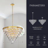 Gold Crystal Chandelier Lighting Modern Contemporary Empress Chandeliers Pendant Ceiling Lamp Light Fixture 7-Tier for Dining Living Room Hotel 24 Lights W39.4 A107-B07KF4DMYR
