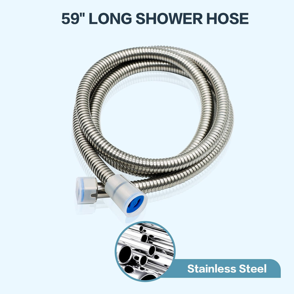Vintage Hand-held Shower Rain Sprayer Telephone Shaped Ceramic Shower Head with 59 Inch Hose , Brushed Nickel