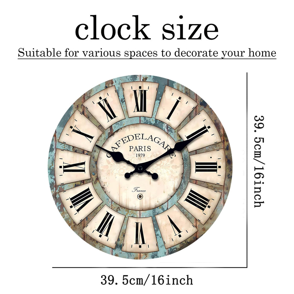 Retro Rustic Wooden Wall Clocks 16 Inch