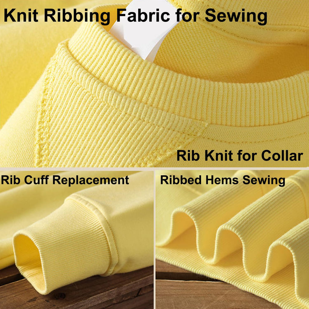Soft Cotton Ribbing Fabric for Cuffs Collar and Waistband Stretch Rib Knitted Fabric for Sewing Jackets Coats (Red