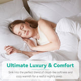 Twin Goose Feather Down Fiber Comforter - Ultra Soft All-Season Down Duvet Insert Fluffy Baffle Box 