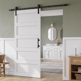 36in x 84in Sliding Barn Door with 6.6FT Barn Door Hardware Track Kit & Handle, Waterproof PVC Surfa