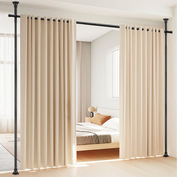 Room Divider, No Drilling Curtain Rod Wall Divider for Space Partition, Adjustable 4-10ft(H) 28-70inch(W) Heavy Duty