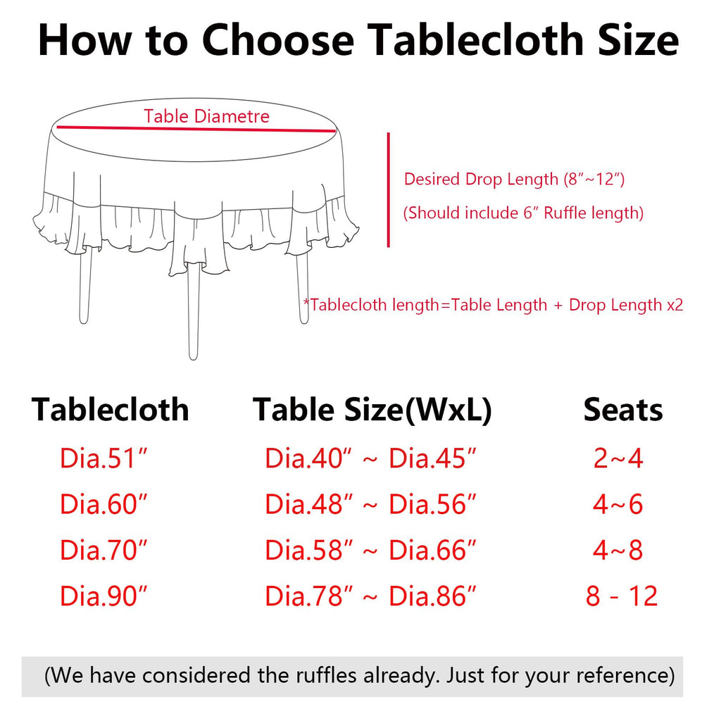 Taupe White Gingham Tablecloth Round Dia.90"