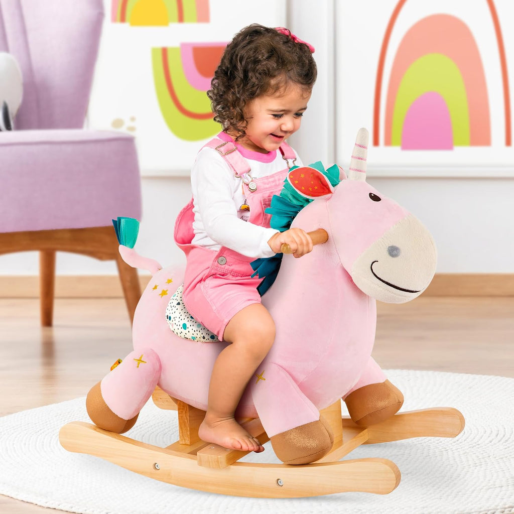 Unicorn Rocker, Rodeo Rocker Cleo Wooden Ride-On Pink, Soft Toys