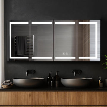 LED Lighted Bathroom Medicine Cabinet Mirror, Defogger, 72x32 | Bathroom Storage Cabinet, Medicine Cabinets
