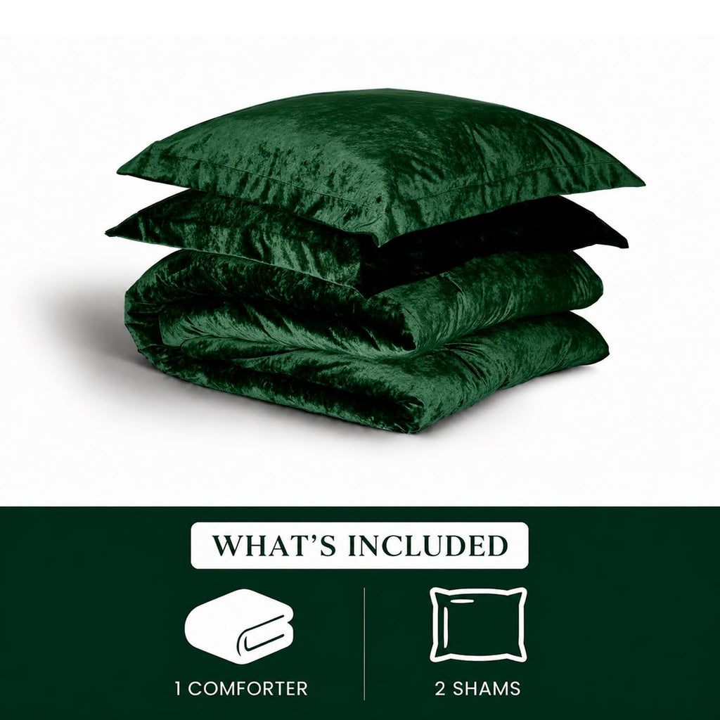 Velvet Comforter Queen, Luxuriously Soft Queen Comforter Set, Lightweight Bedding Set for All Seasons, Comforter