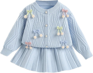Girls Sweater Skirt Set Toddler 2 Piece Winter Fall Outfit