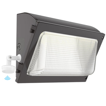 LED Wall Pack Light: 120W Wall Pack LED Exterior Light with Motion Sensor - 15600lm Glass Lens LED Security Flood for