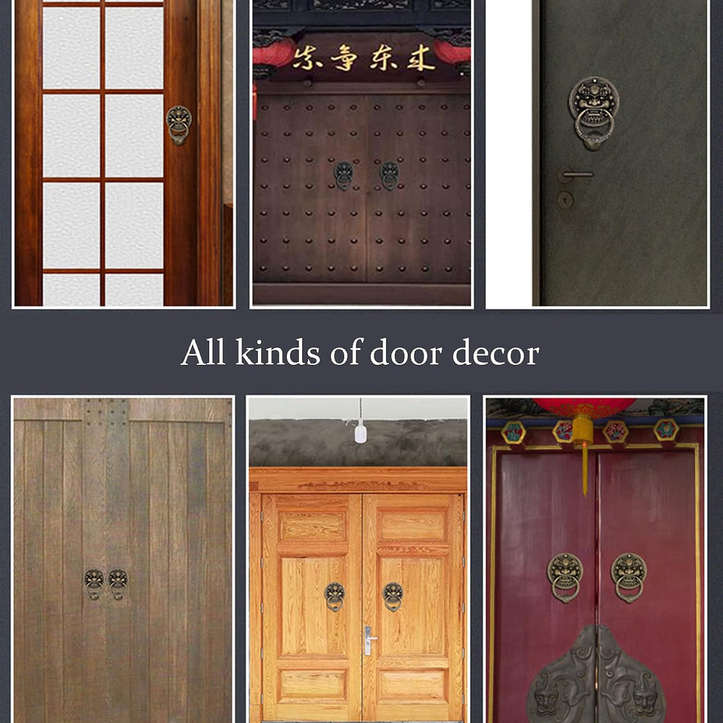 Retro Lion Head Door Knocker, Bronze Thickened Door Handle