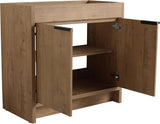 SSLine 36-Inch Bathroom Vanity with Sink Mid-Century Bathroom Vanities with Top Basin Floor Wood Bathroom Sink Cabinet
