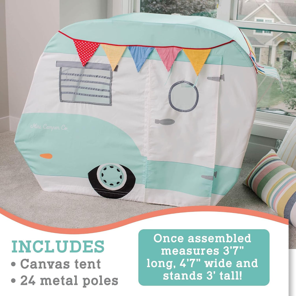 Camper Playhouse - Pretend, Indoor Fort for Kids - 43 x 55 x 36 inch Play Set Made of Cotton Canvas - Easy Assembly &