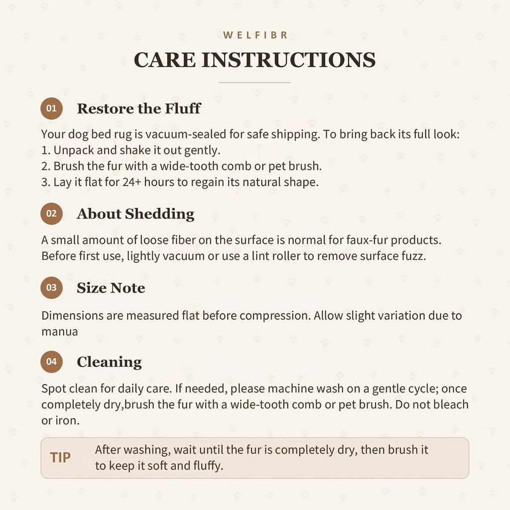 Faux Fur Dog Bed Rug for Extra Large Dogs, Orthopedic Thick Foam