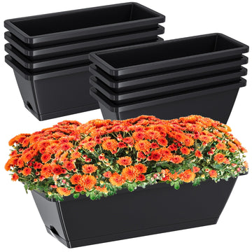 Planter Boxes for Domestic Gardening 8 Pcs, 17 Inch Long Window Sill Planter Box Outdoor, Plastic Rectangular Window