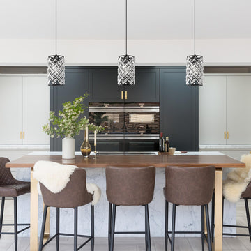 Modern Black Crystal Pendant Light Fixture, Mini Chandelier 3-Pack Island, Dining Room, Living Room, Hallway, Porch