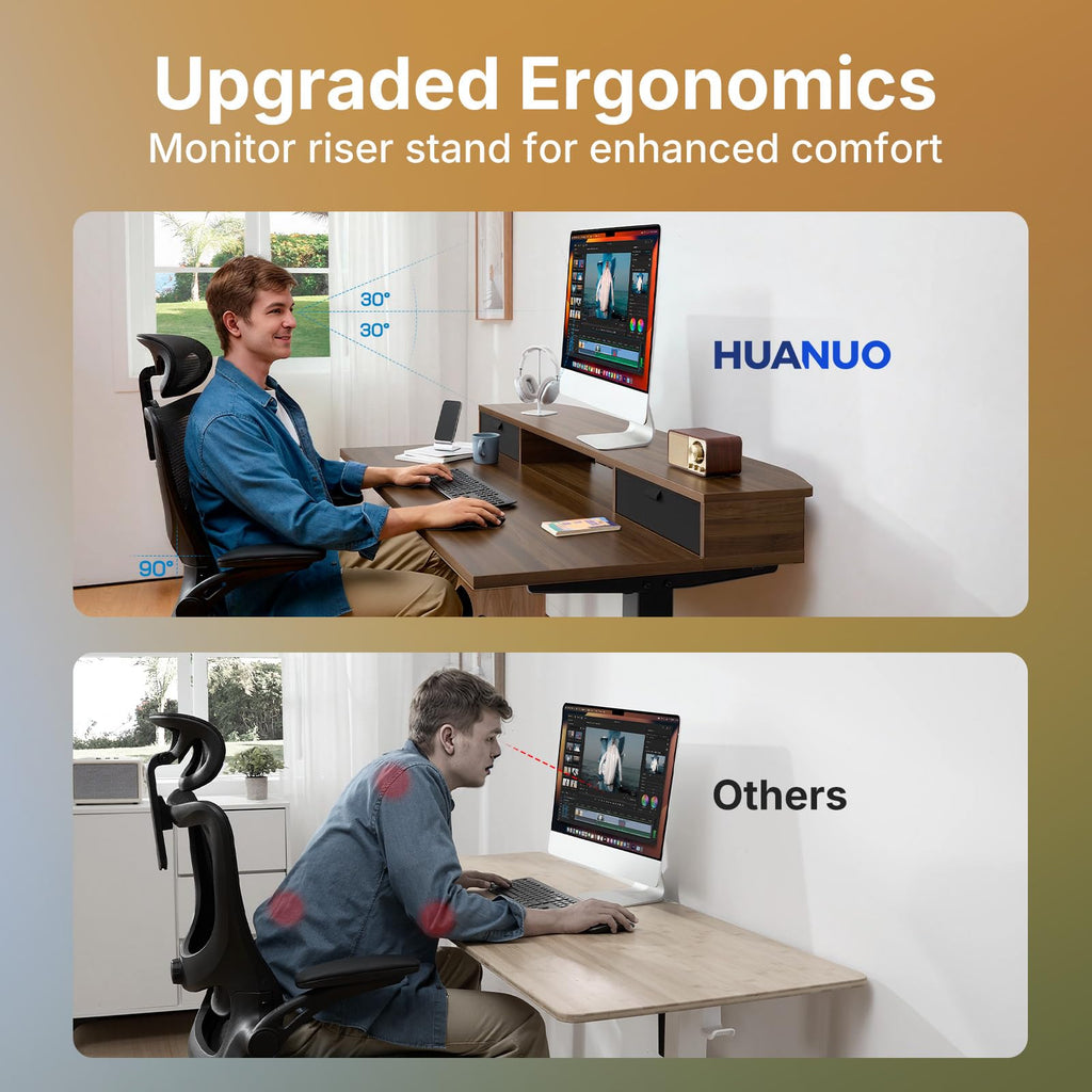 40" X 24" Electric Standing Desk with 2 Drawers, C-Clamp Mount Compatible, Height Adjustable Computer Desk, Home