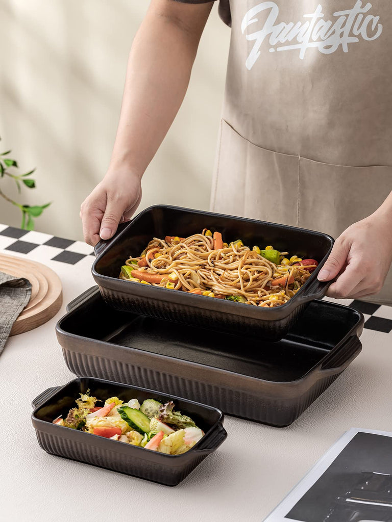Ceramic Baking Dish, Bakeware Set, Rectangular Casserole Dish, Lasagna Pans for Cooking, Kitchen, Cake Dinner, 9 x 13