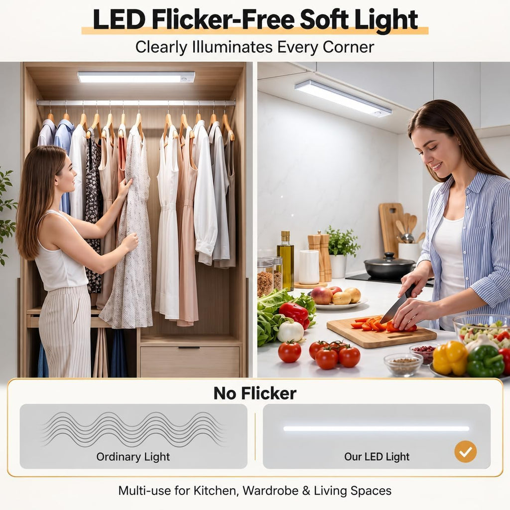 Under Cabinet Lighting, 10in Rechargeable Motion Sensor Lights 3pc