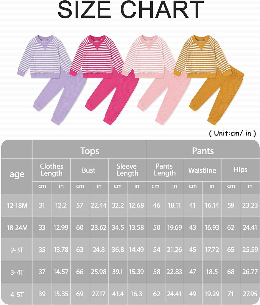 Toddler Baby Girl Clothes Cute Striped Sweatshirt Tops and Pants Set