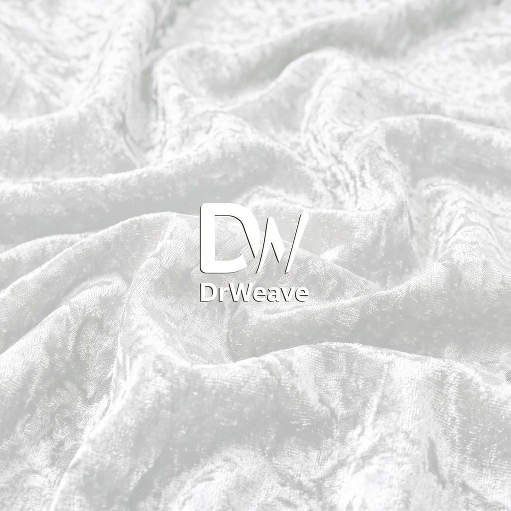 Crushed Velvet Fabric, 2 Way Stretch, 63 Inch x 5 Yards, White