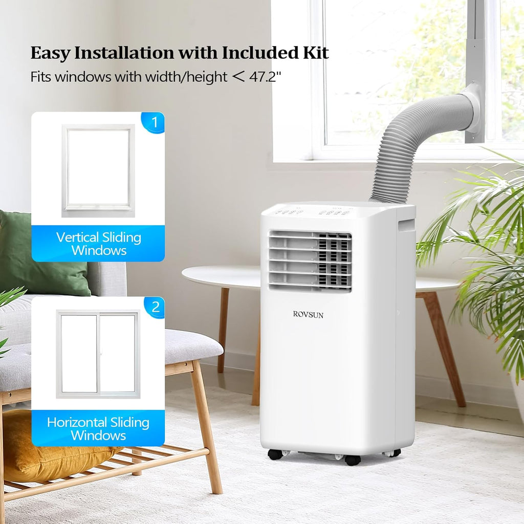 10000 BTU Portable Air Conditioner & Heater Combo with Remote Control, 4-in-1 Room AC Unit with Heat