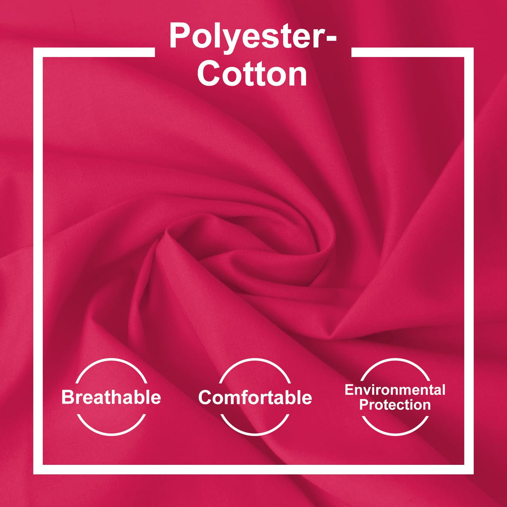Cotton Polyester Broadcloth Fabric 57" Wide by The Yard Soft, Lightweight & Breathable Material for Sewing, Lining