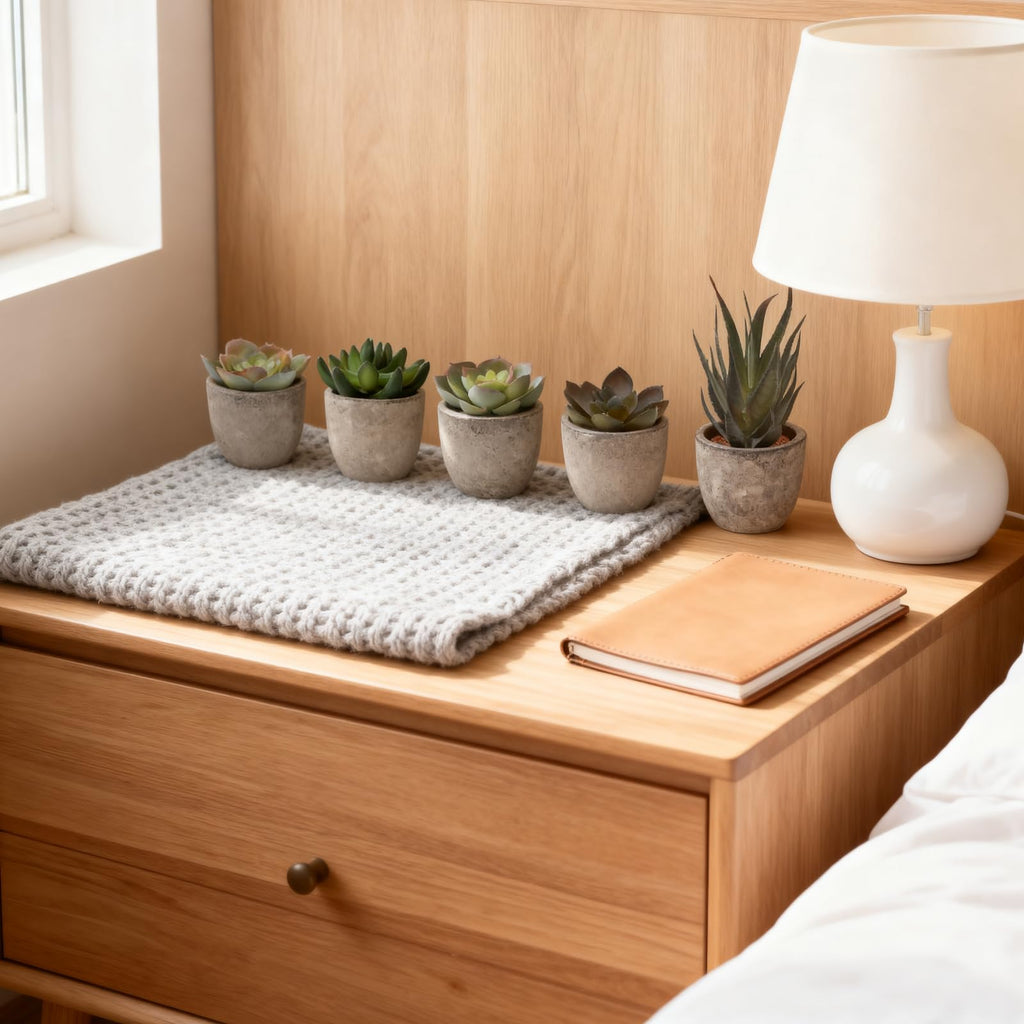 Artificial Succulent Plants Set, Low Maintenance Home Office Decor