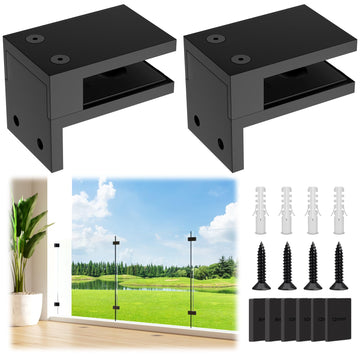 2 Pack Wall to Glass Clamp, F Shape Frameless Glass Railing Clamp