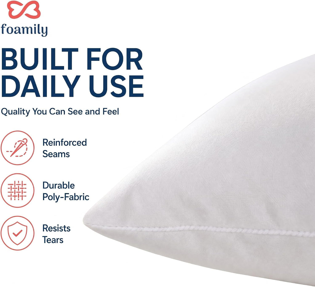 20x20 Throw Pillow Insert, White Pillows for Couch, Sofa & Bed