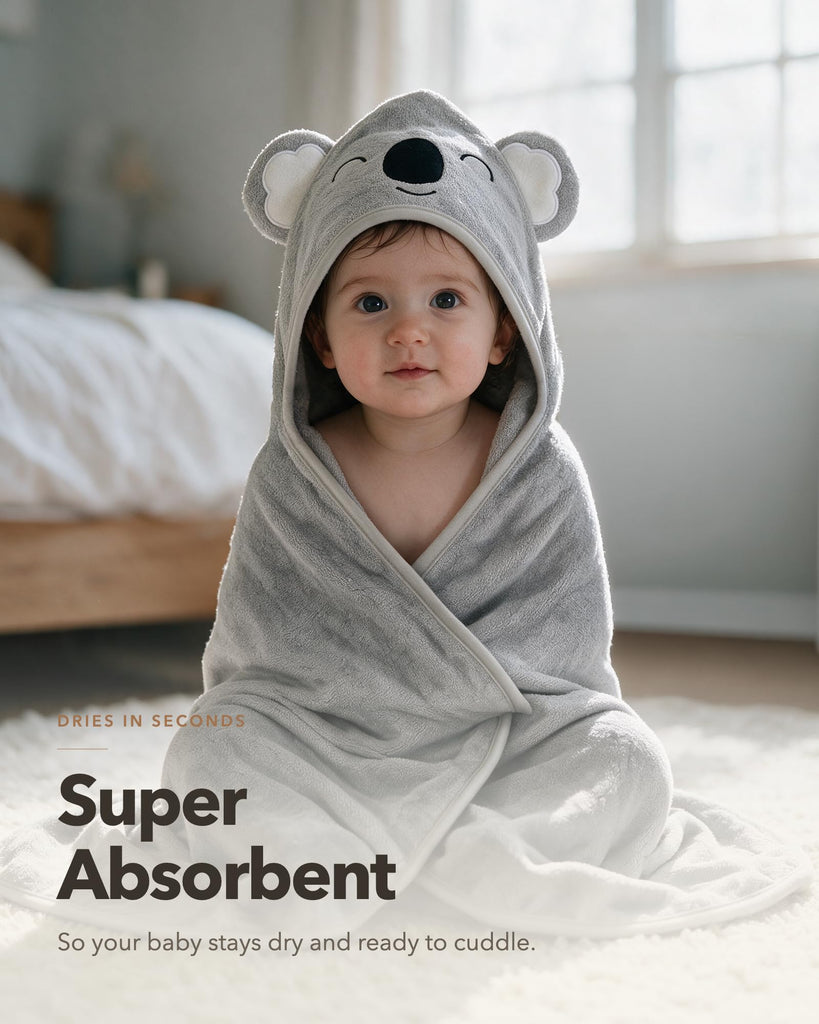 Baby Hooded Towels 2 Pack for Newborn & Toddler - Super Soft Baby Bath Towels with Hood, Highly Absorbent Viscose
