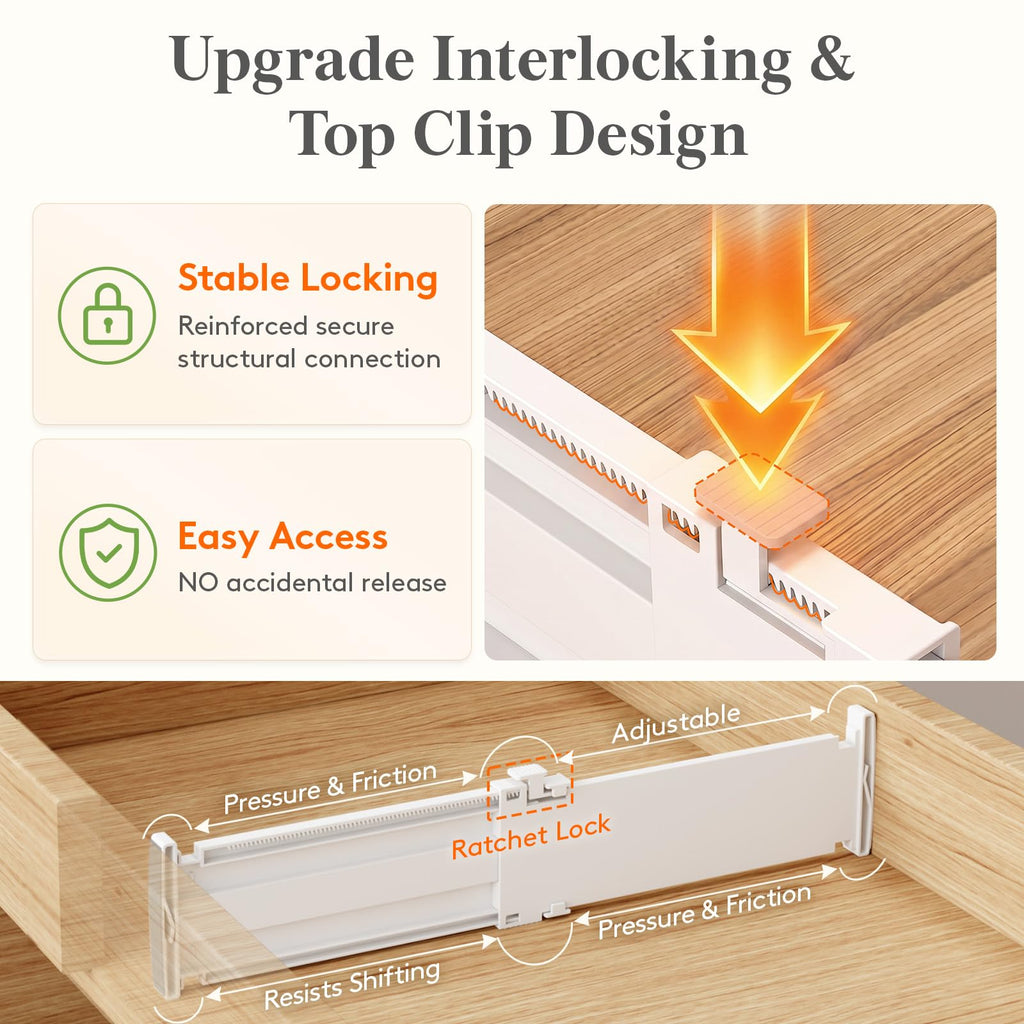 9 Pack 4" High Drawer Dividers, Adjustable Drawer Organizer Clothes